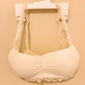 Aerie White Lace Bra Size 32B padded No underwire